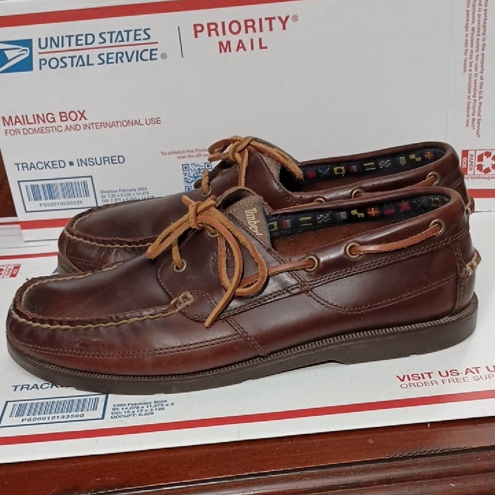 Timberland Men's Brown Leather Boat Shoes